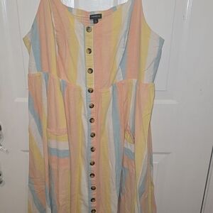 Torrid Multicolor Striped Button-Down Dress